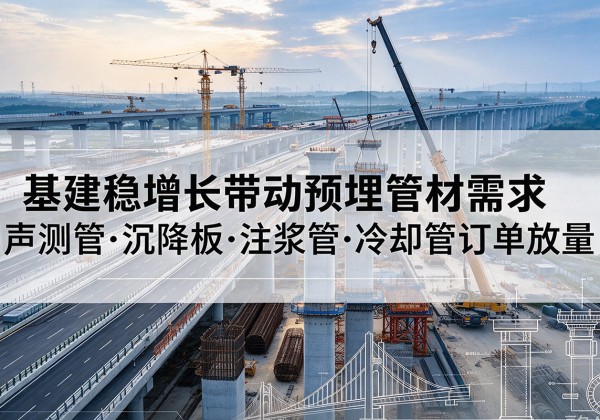 袁州基建稳增长带动预埋监测管材需求，声测管、沉降板、注浆管订单持续放量